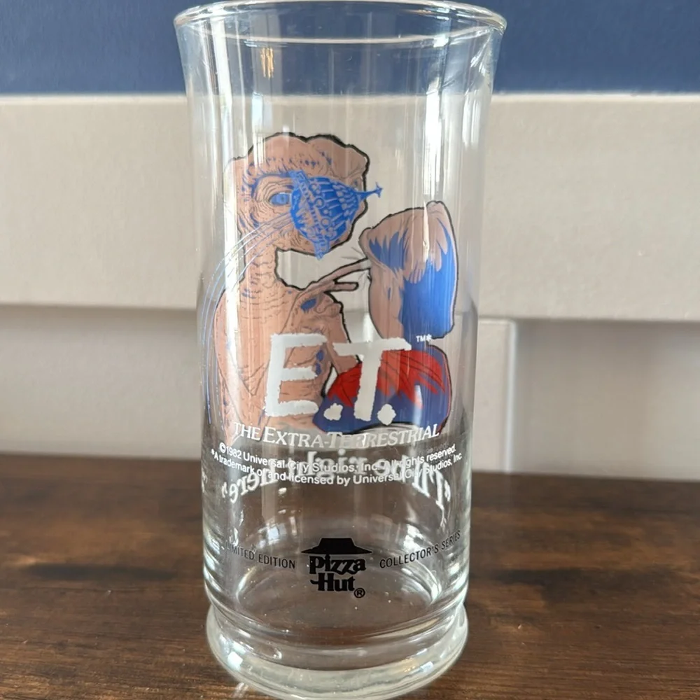 Vintage E.T. Pizza Hut Glass Limited‎ Edition 1982 I'll Be Right Here
